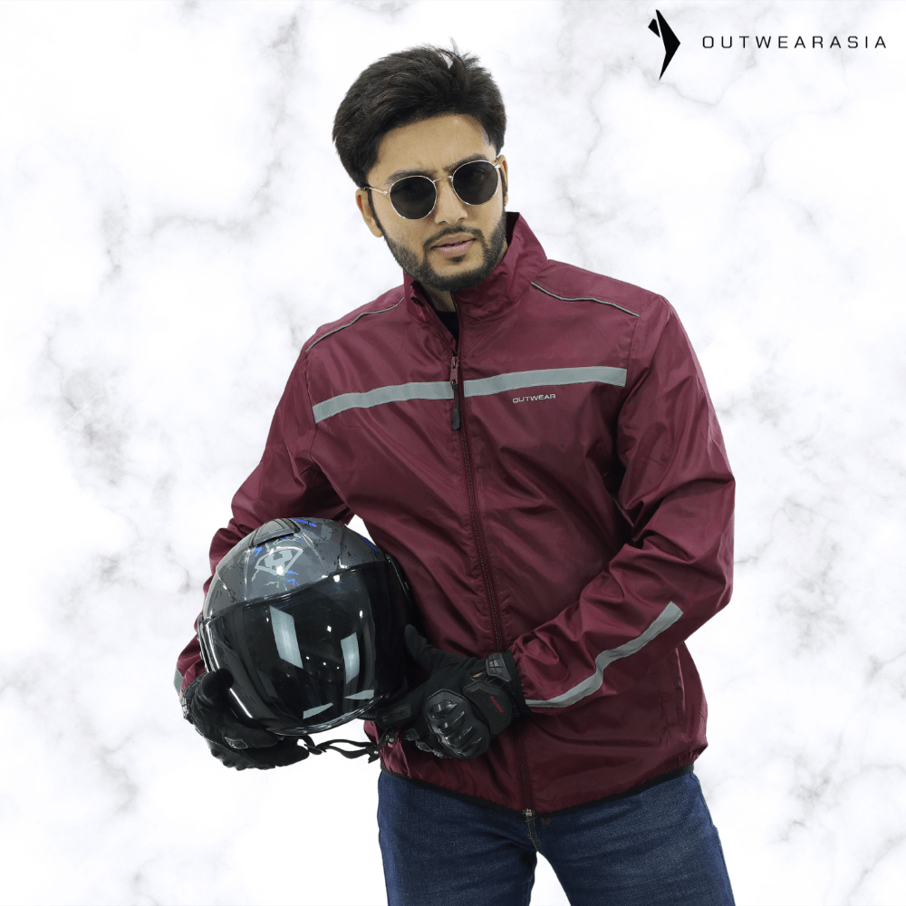 Premium Biker Windbreaker for Men’s - Windy Maroon