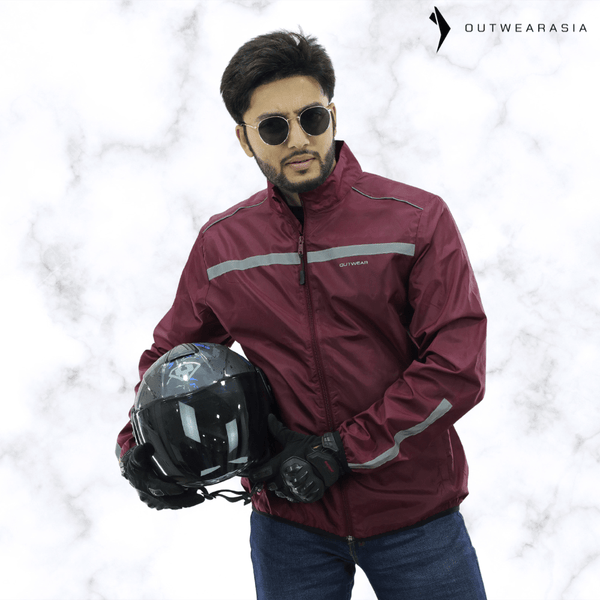 Premium Biker Windbreaker for Men’s - Windy Maroon