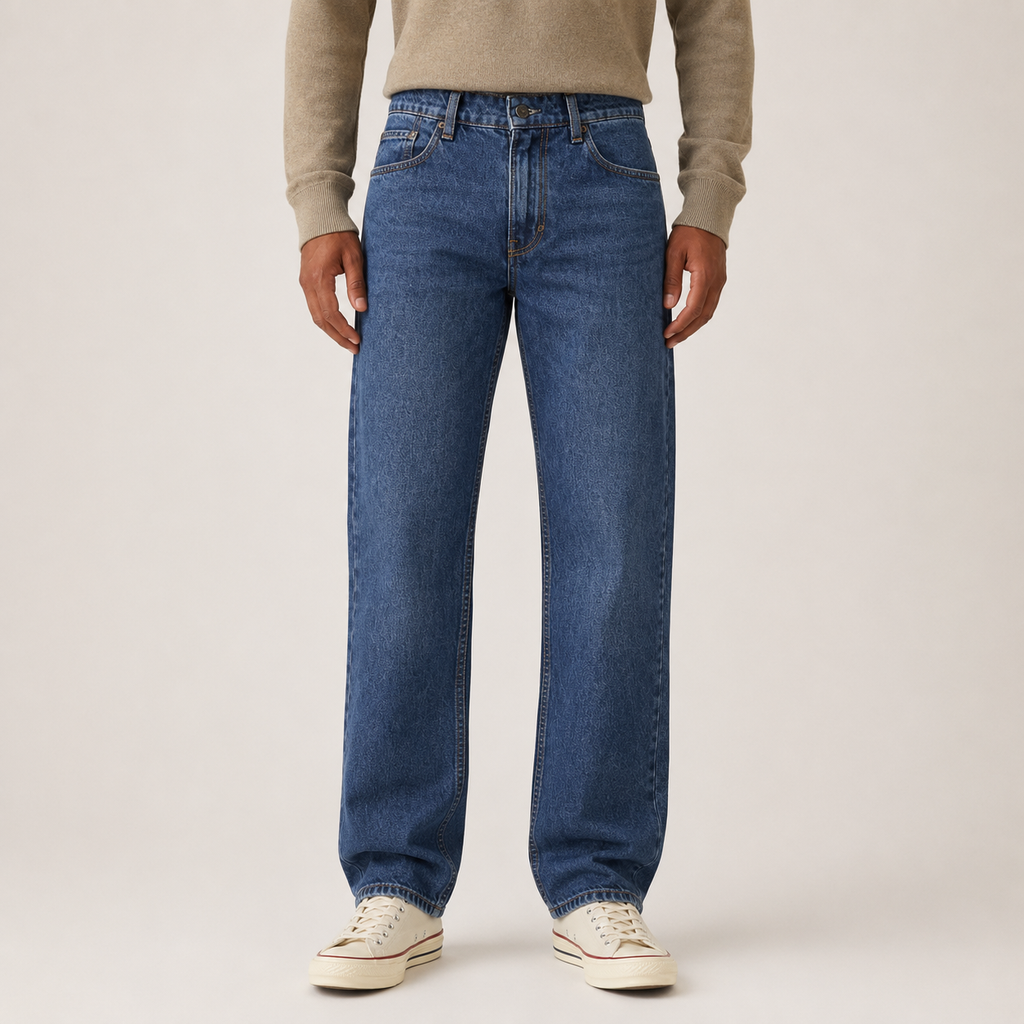 Vintage Wash Straight-Leg Jeans