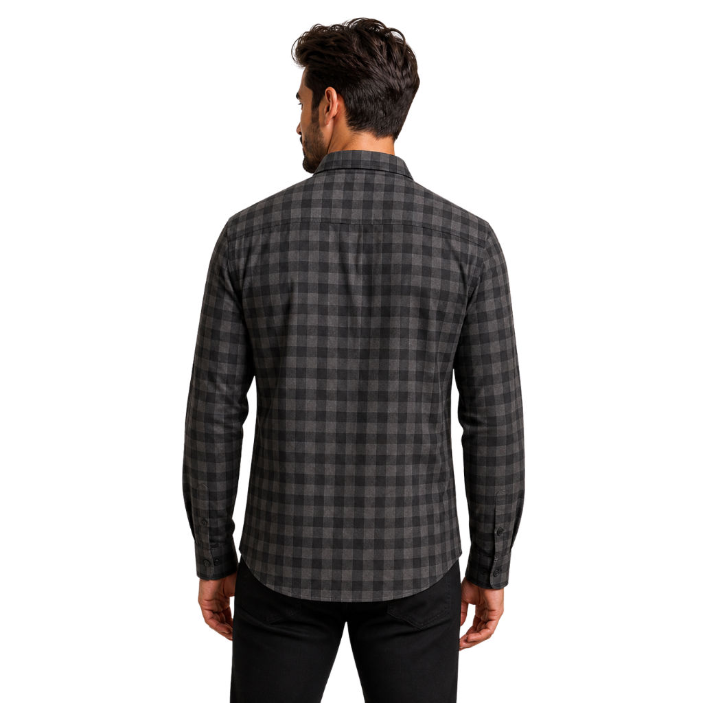 Stylish Gents Full Sleeve Check Shirt – Black