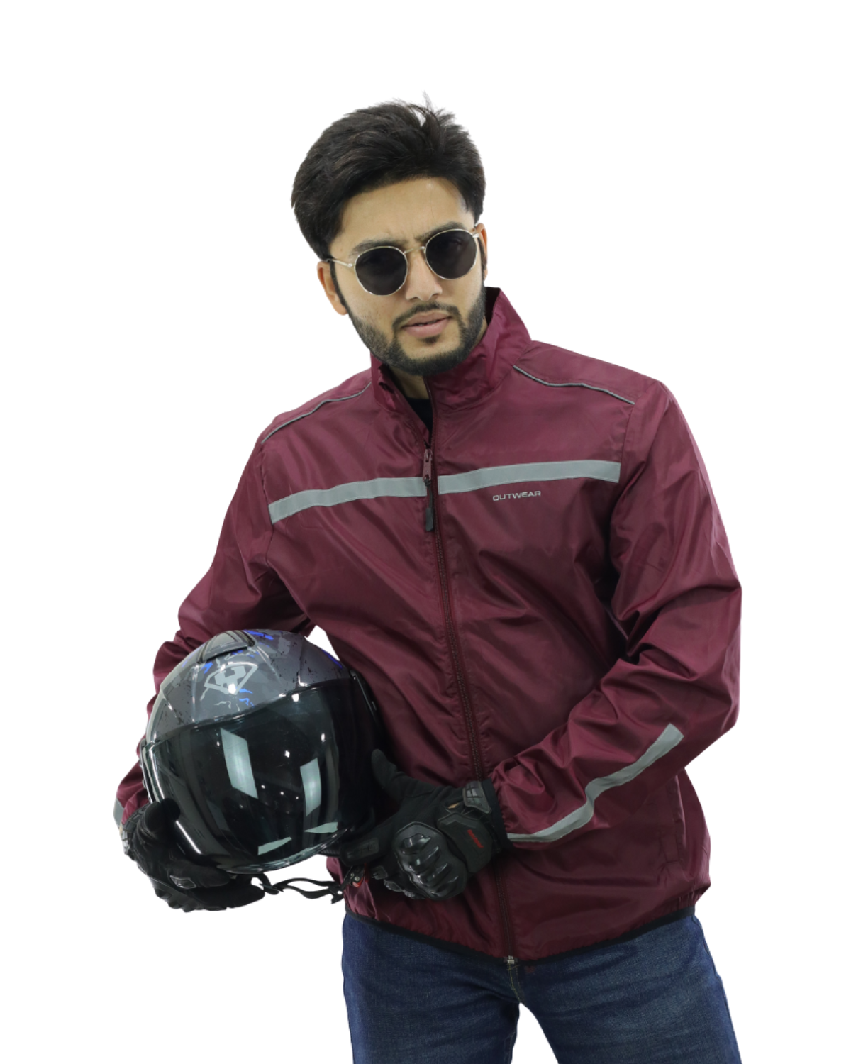Premium Biker Windbreaker for Men’s - Windy Maroon