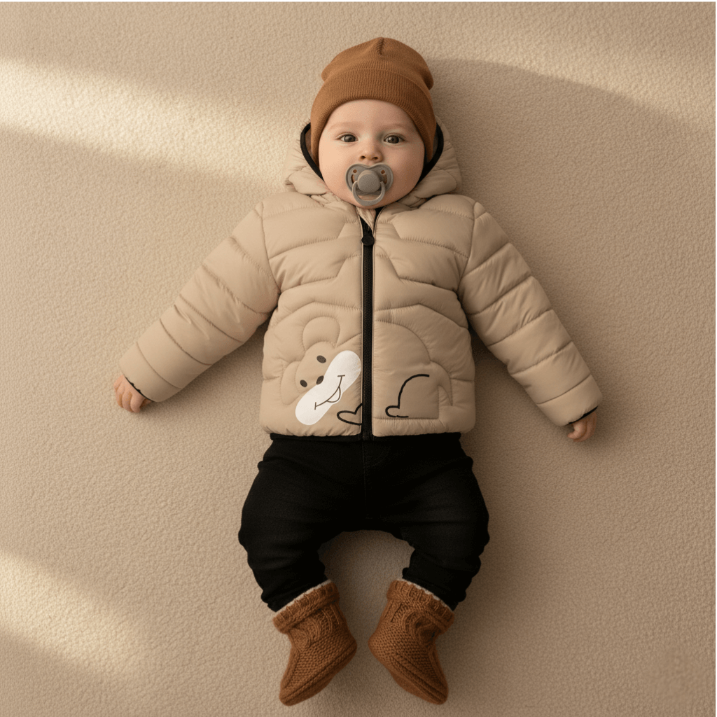 Outwear Bear face Toddler Jacket Begie