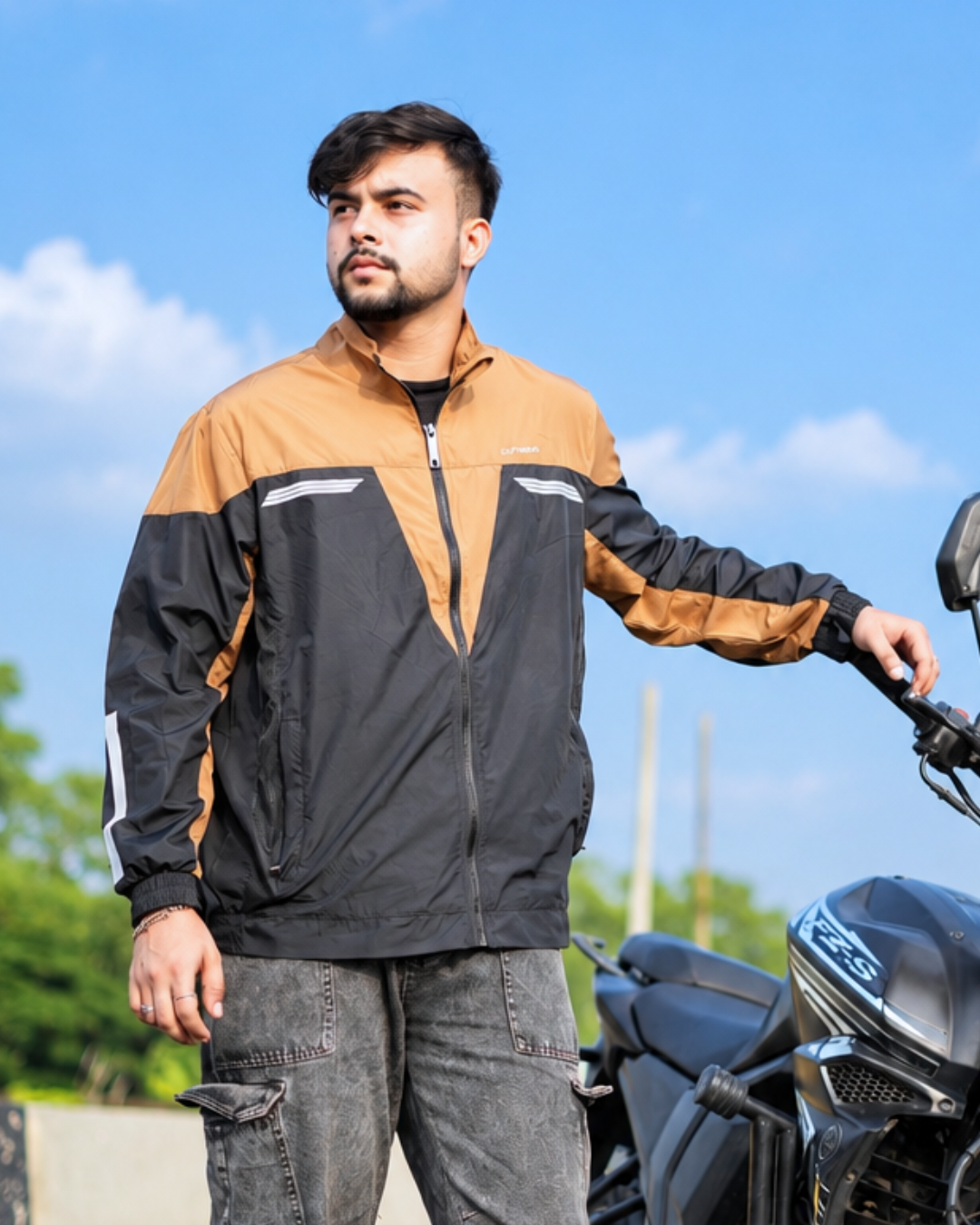 Biker Windbreaker Typhoon -Camel Brown