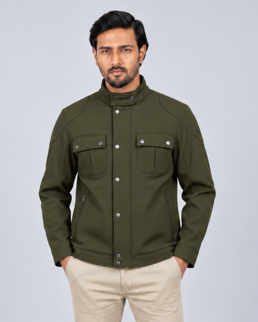 Exclusive Men's Premium Stylish jacket Top - Olive
