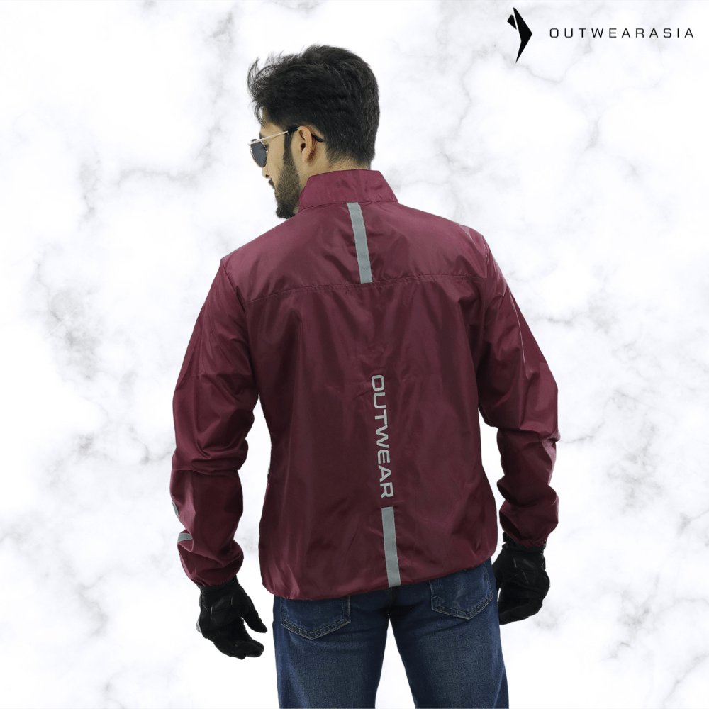 Premium Biker Windbreaker for Men’s - Windy Maroon