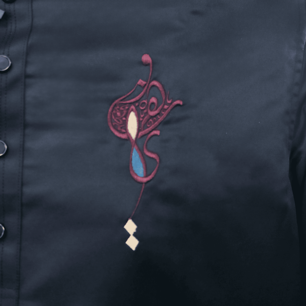 Outerwear Premium Embroidery Panjabi-AlCALLIGRAPHY PUNJABI-TROPICAL SUITING TWILL FABRIC A11Saber (Copy) (Copy)