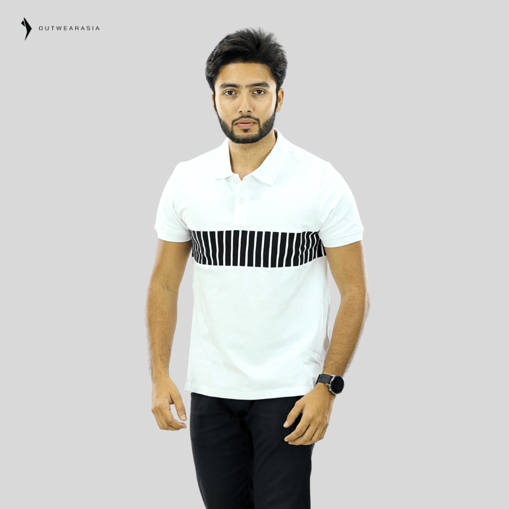 Outwear Single Jersey Knitted Cotton Polo - A1 White