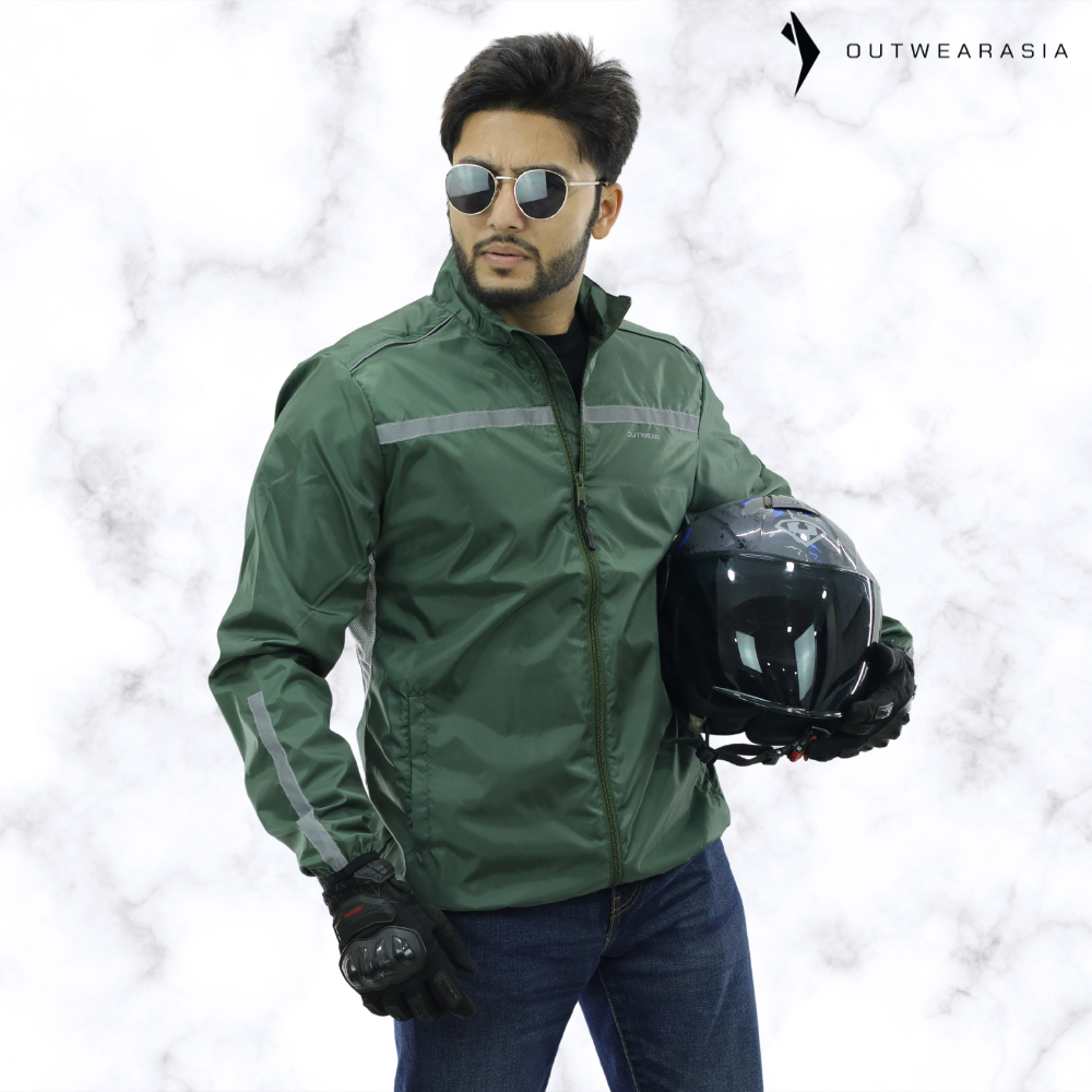 Premium Biker Windbreaker for Men’s - Windy Olive