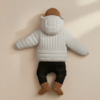 Kid's High Quality Premium Padding Jacket - Toddler Cat face Stone White