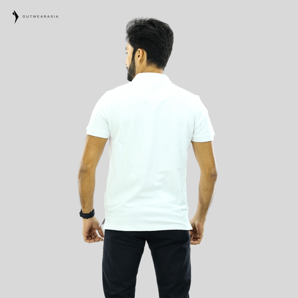 Outwear Single Jersey Knitted Cotton Polo - A1 White