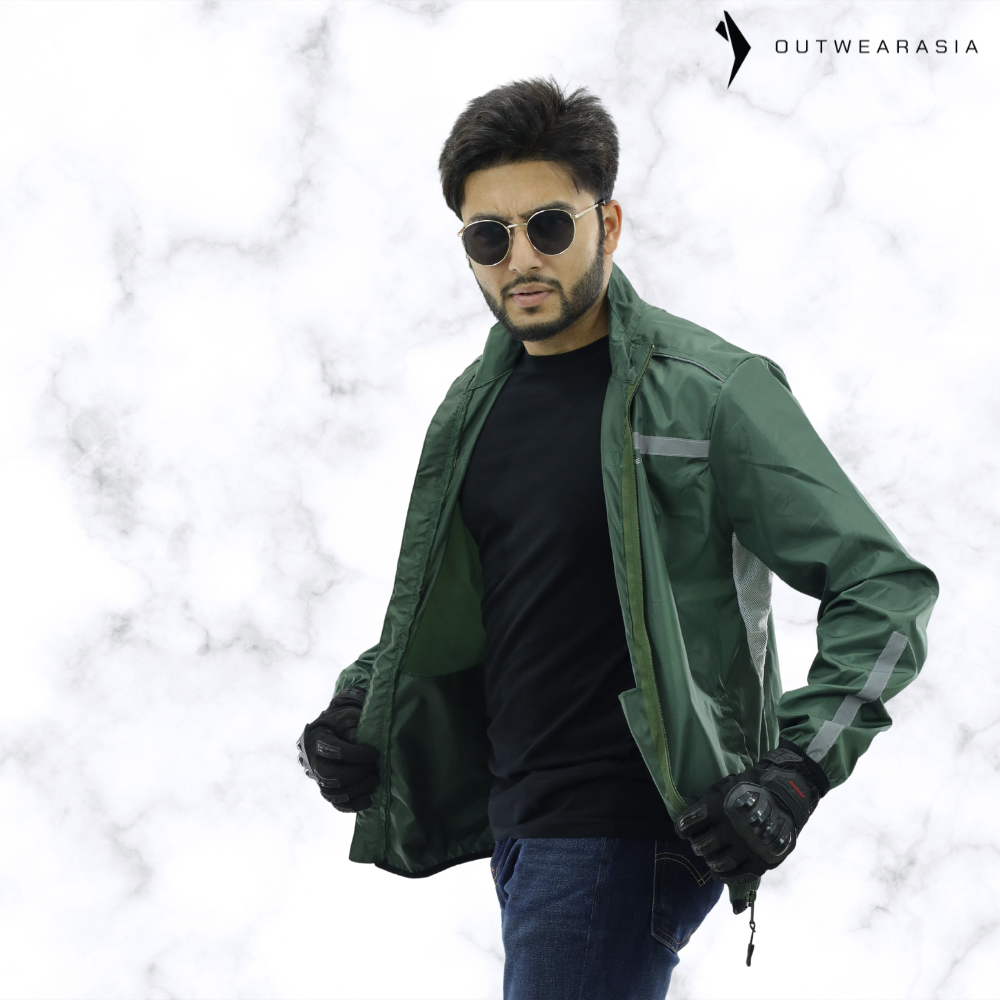 Premium Biker Windbreaker for Men’s - Windy Olive