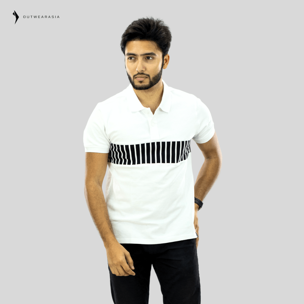 Outwear Single Jersey Knitted Cotton Polo - A1 White
