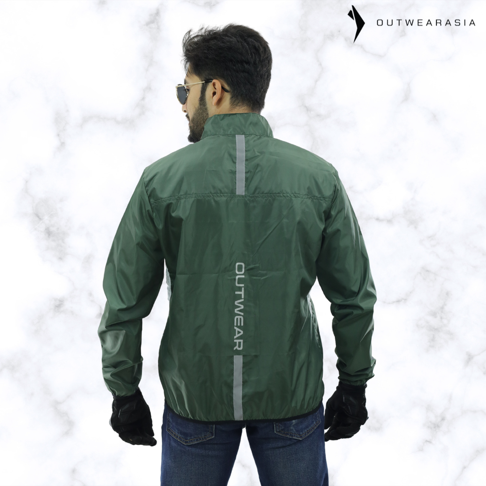 Premium Biker Windbreaker for Men’s - Windy Olive