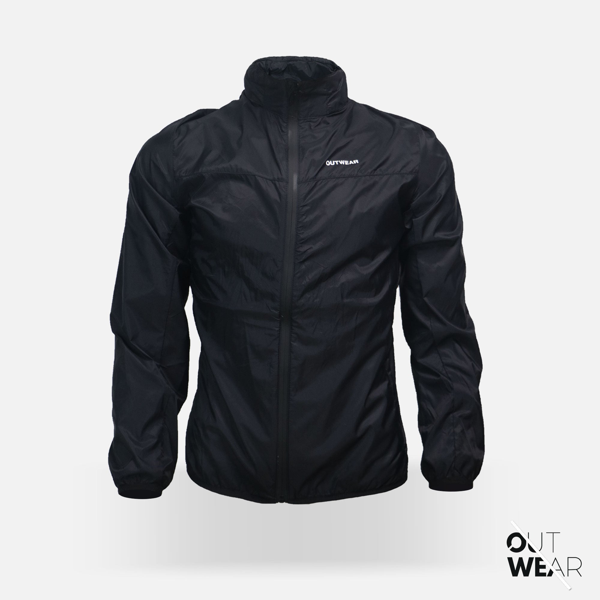 Windbreaker Travel Jacket with Portable Bag-Black