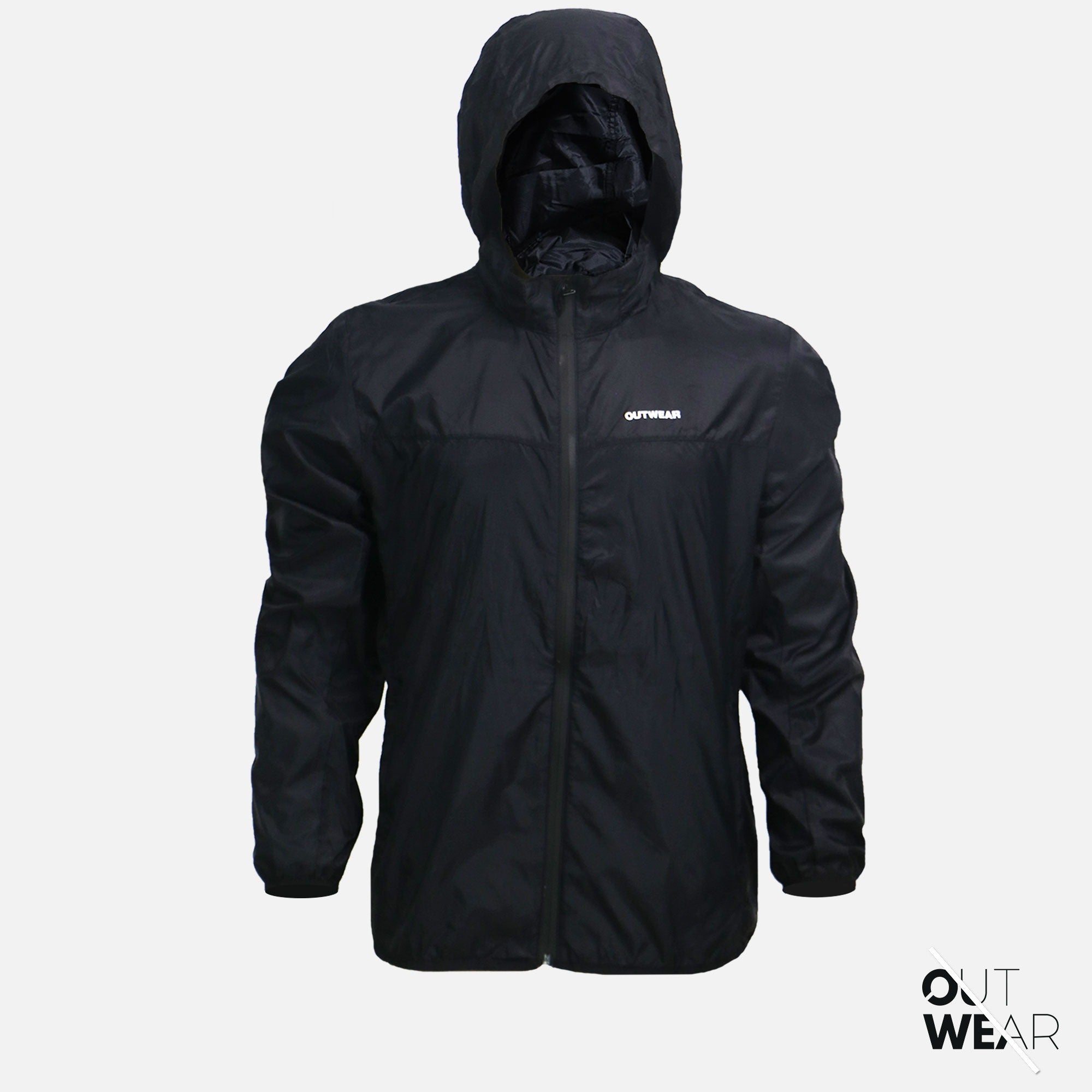 Windbreaker Travel Jacket with Portable Bag-Black