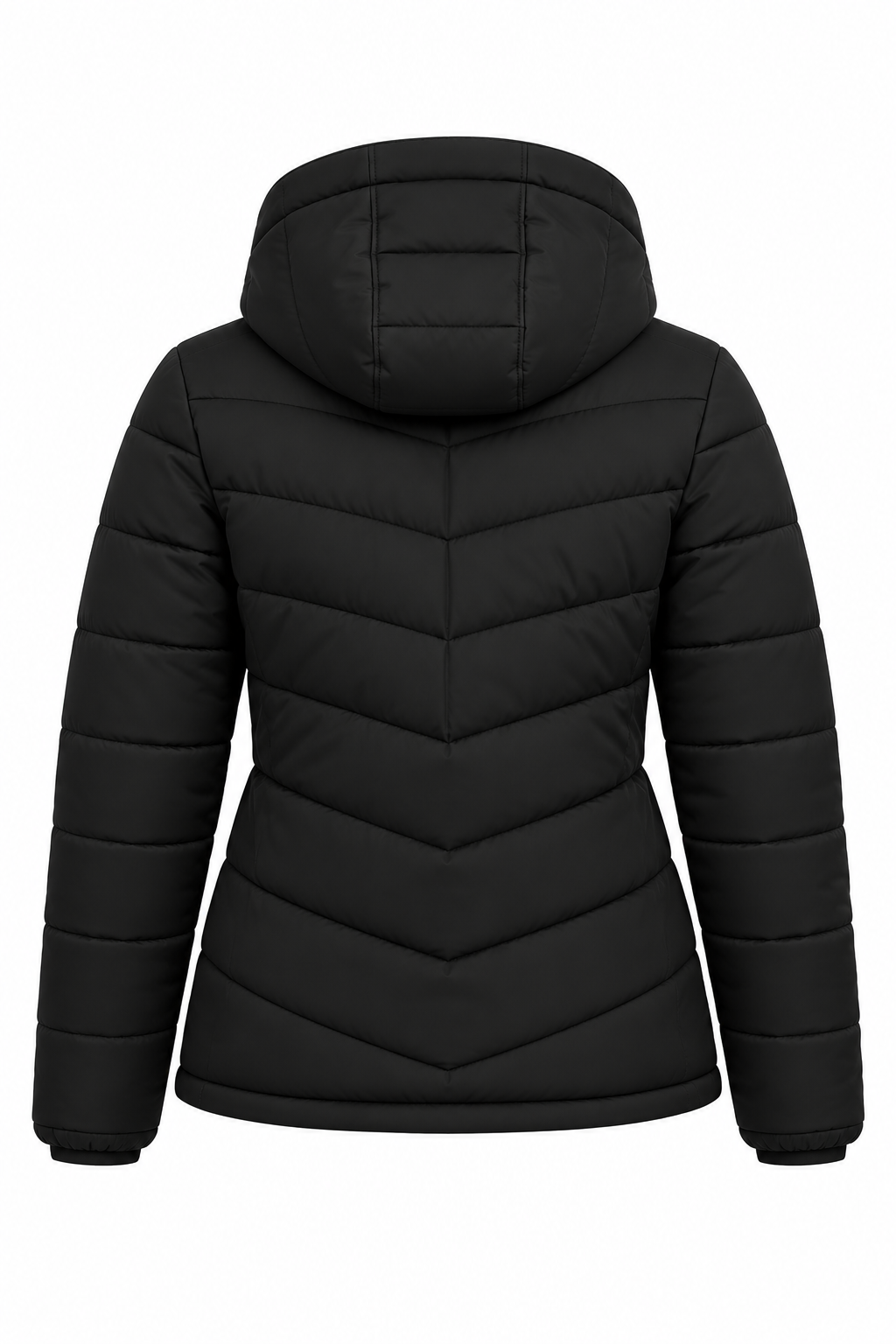 Ladies Premium Padded Jacket PMPL Hoodie- Black