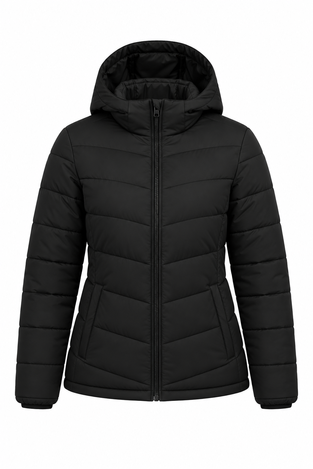 Ladies Premium Padded Jacket PMPL Hoodie- Black