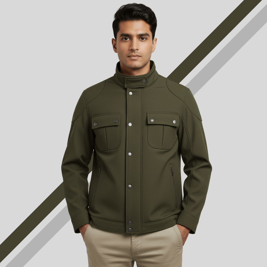 Exclusive Men's Premium Stylish jacket Top - Olive