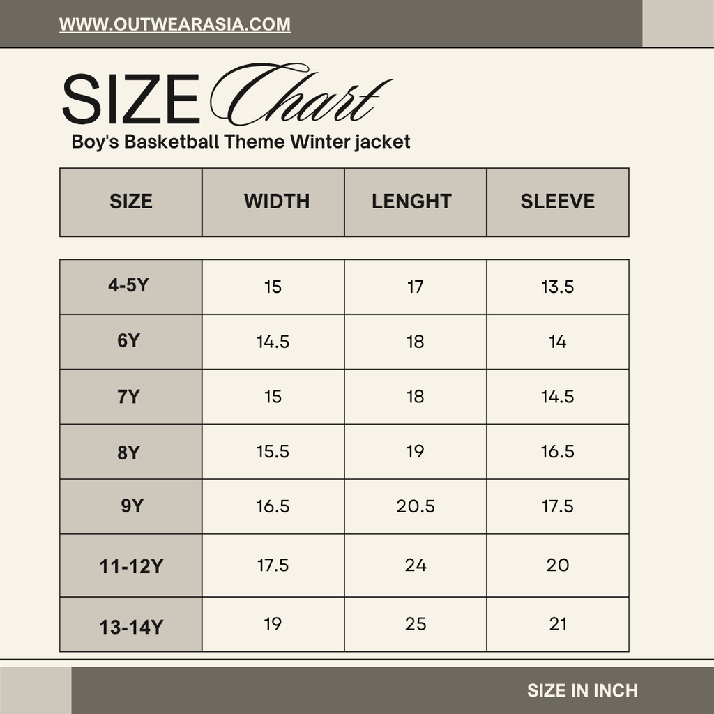 Boy's Basketball Theme Winter jacket