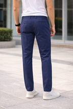 Men’s Slim Fit Navy Stretch Chinos – Canvas Cotton Fabric