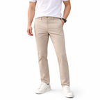 Men’s Slim Fit Beige Stretch Chinos – Classic Smart Casual Trousers