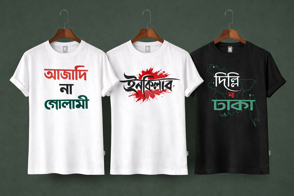 Ajadi | Inqilab | Delhi Na Dhaka – T-Shirt Combo