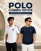 Premium Men’s Polo Shirt Combo Pack – White & Navy Blue | Stylish Casual Wear