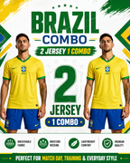 Brazil Football Jersey Combo Pack – 2 Jerseys in 1 Combo