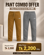 Men’s Casual Drawstring Pant Combo Pack – Brown & Grey