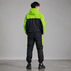 Men’s Waterproof Hooded Raincoat Set Black& Neon Green