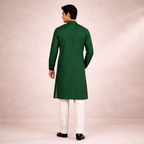 Men’s Green Clssic Embroidered Punjabi Taqwdeer-1