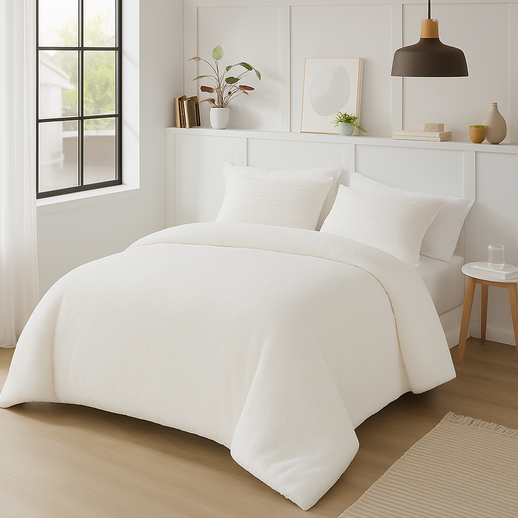 Sherpa Comfortable Stylish Comforter White