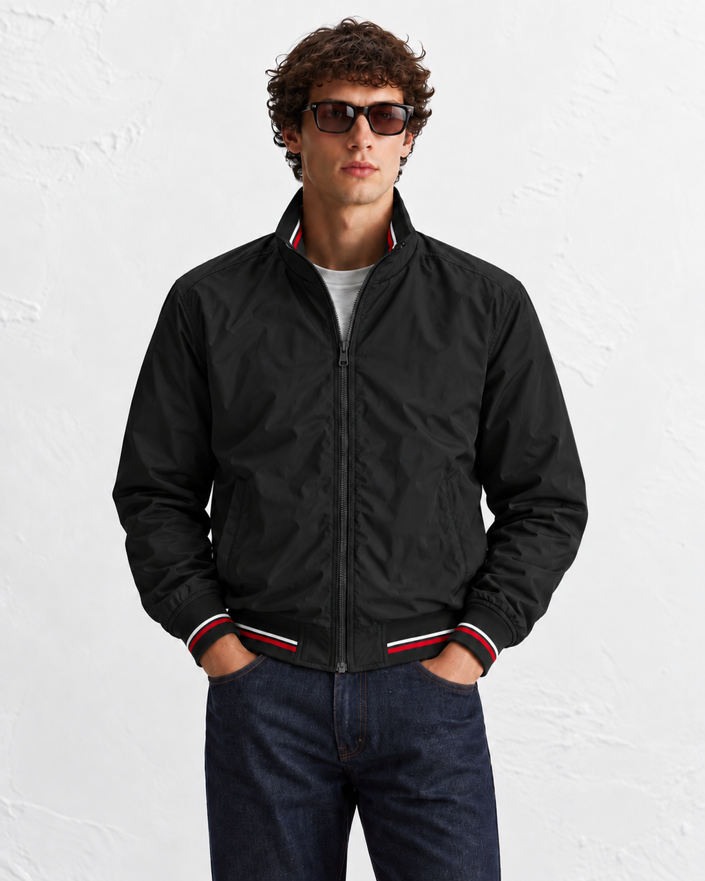 AW06 Men's black Green Bomber Jacket