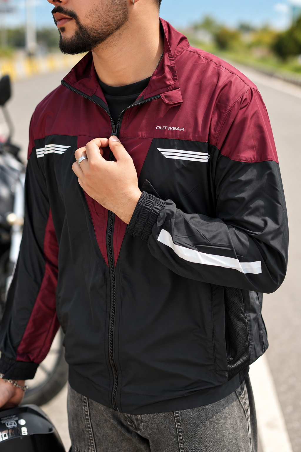 Biker Windbreaker Typhoon -Maroon