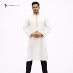 Outwear Exclusive Cotton Embroidery Panjabi- A3_White