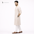 Outwear Exclusive Cotton Embroidery Panjabi - A3_Beige