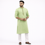 Outwear Exclusive Cotton Embroidery Panjabi - A3_Lemon