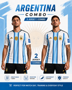 Argentina Home Jersey Combo Pack for Men | 2 Jerseys 1 Combo |