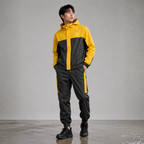 Men’s Waterproof Hooded Raincoat Set Black&Yellow