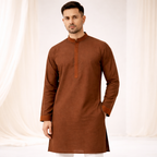 Men’s Brown Clssic Embroidered Punjabi Taqwdeer-3