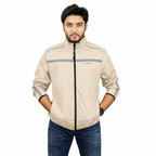 Premium Biker Windbreaker for Men’s - Windy Stone White