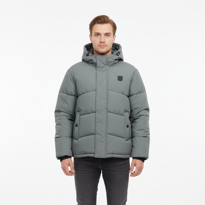 Indicode Grey — Warm Winter Parka for 0°C Weather