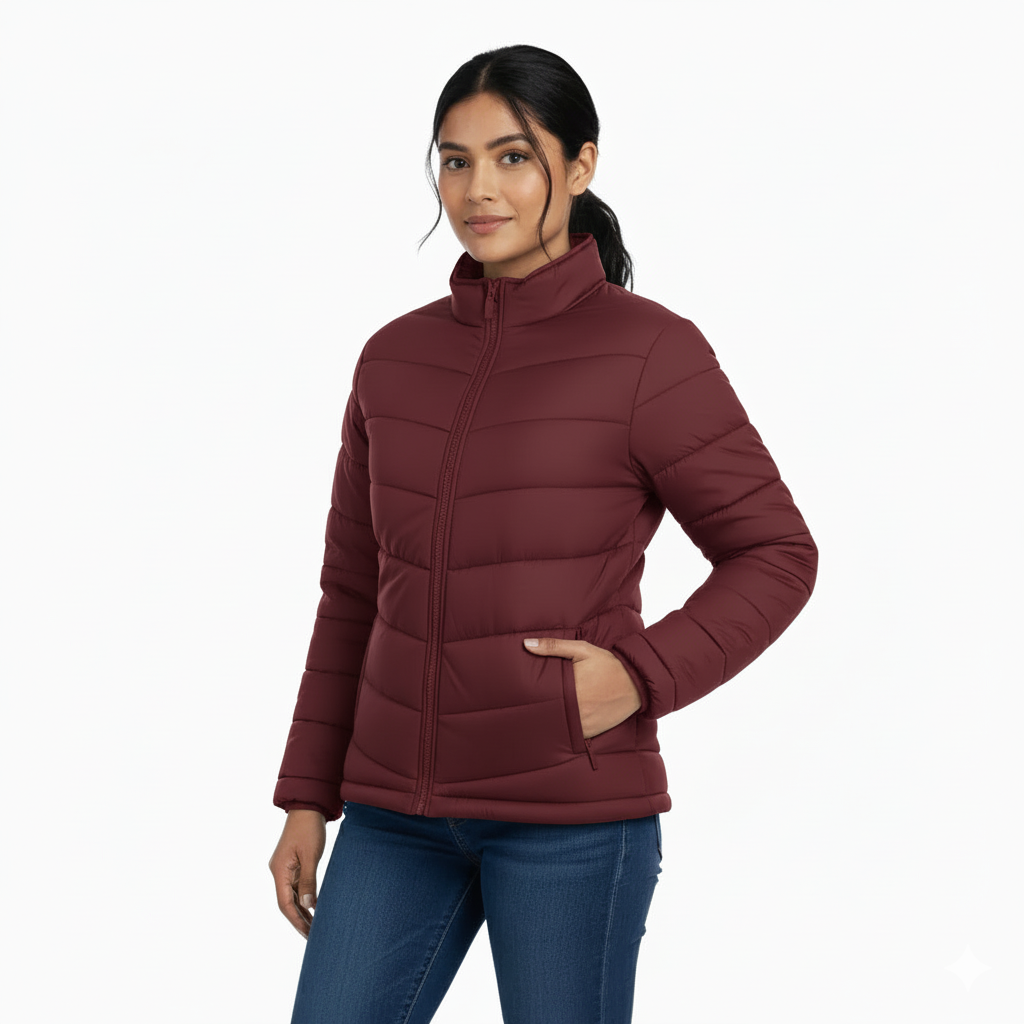 Ladies Premium Padded Jacket PMPL - Maroon