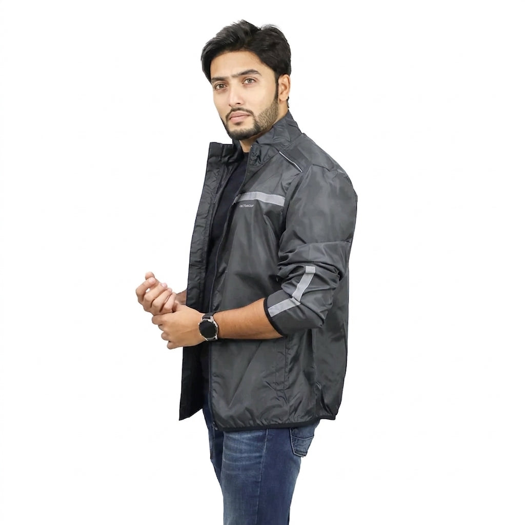 Premium Biker Windbreaker for Men’s - Windy Dark Ash