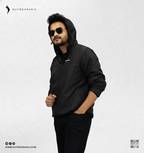 Windbreaker Travel Jacket with Portable Bag-Black