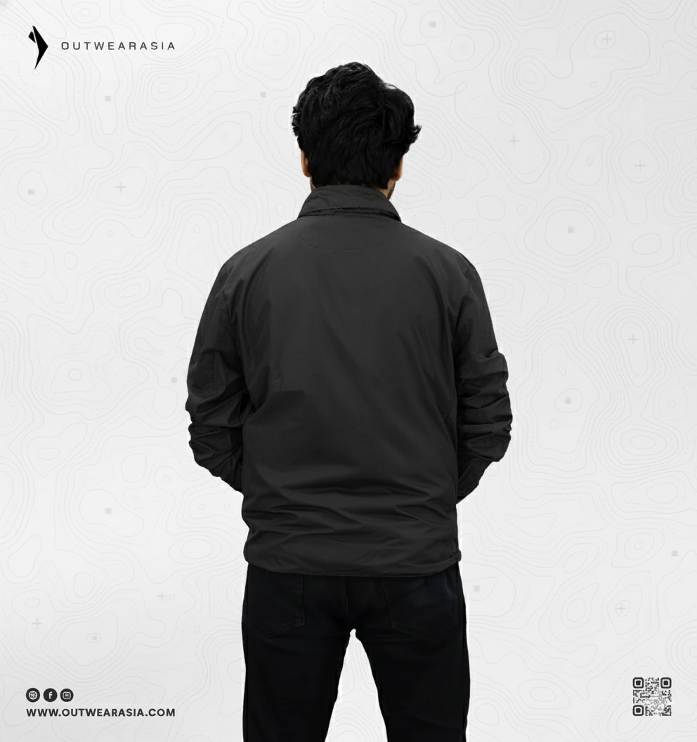 Windbreaker Travel Jacket with Portable Bag-Black