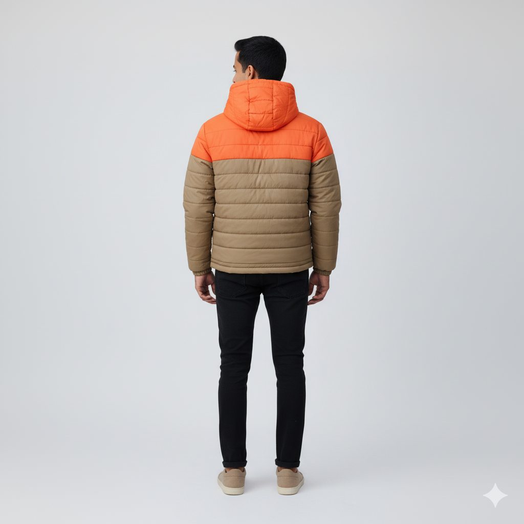 Men’s High Quality Premium Padded Jacket SDV- Grey Orange