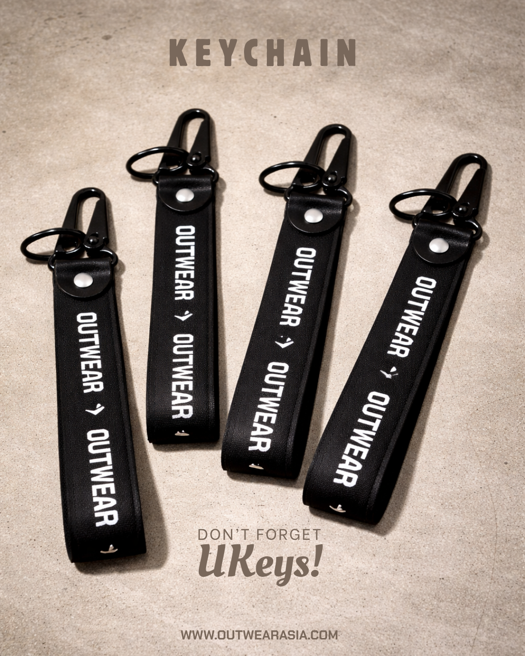 Outwearasia Black Strap Keychain