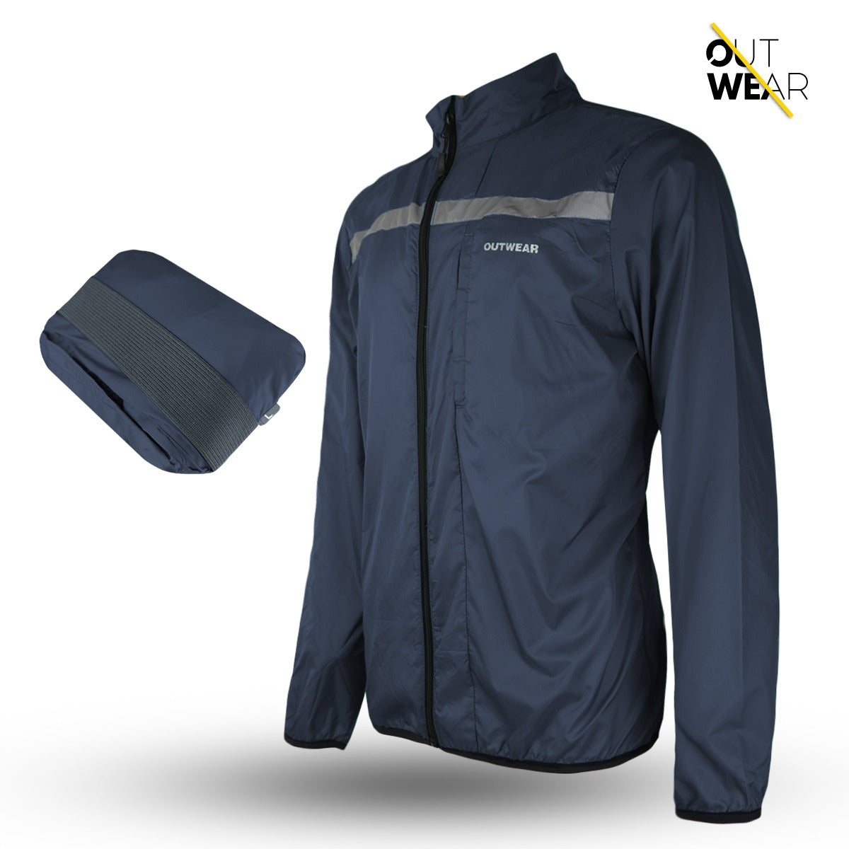 Biker Windbreaker for Men's-Dark Navy Blue