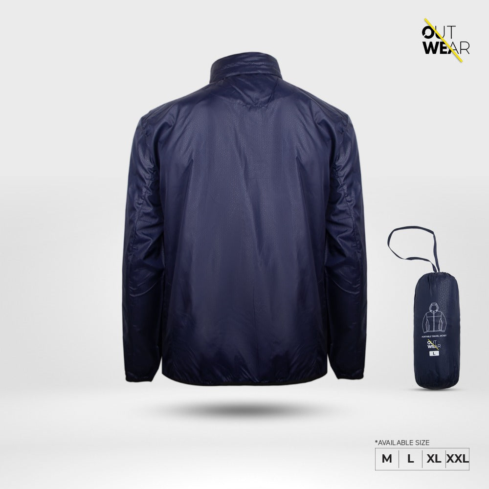Windbreaker Travel Jacket with Portable Bag-Dark Navy